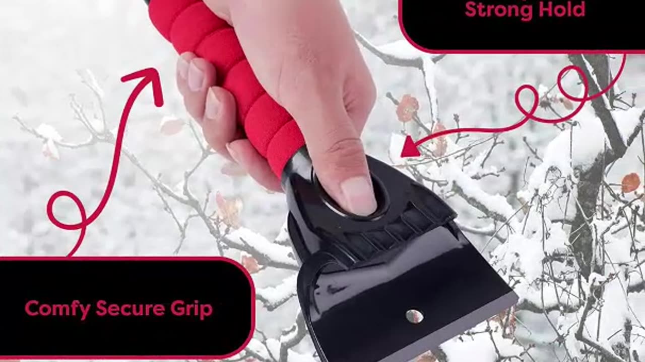 With this snow brush for cleaning the car covered with ice, easily clean