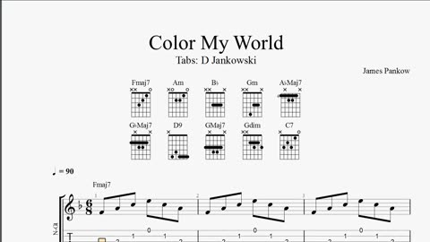 Guitar tabs for Color My World