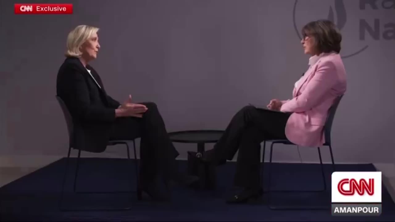 Le Pen silences Amanpour in CNN interview.mp4