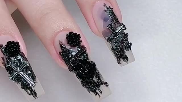Dark Manicure#nail #fyp