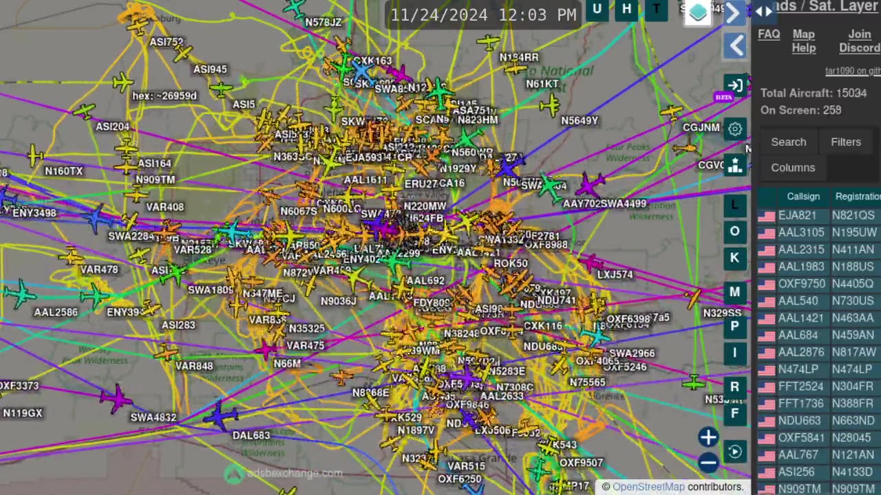 BANK OF UTAH - LAST of November Air Plane Traffic Time Lapse - No audio -