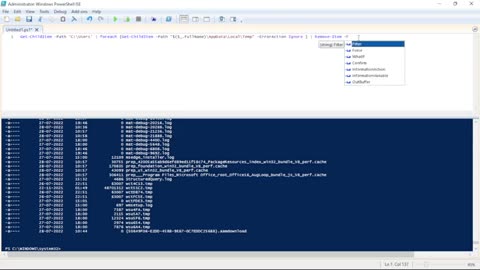 Clean temp files with PowerShell