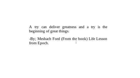 "Life Lesson from Epoch" -Checkout Description