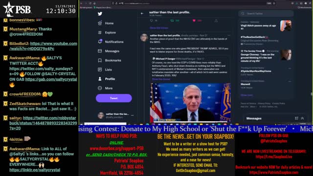 2021-11-29 00:00 EST - Salty Sundays: with Salty Crystal