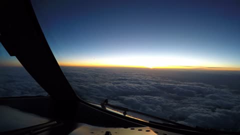 2020-4-20, B767 Take Off Allentown (ABE), Sunset, To Landing Sacramento (SMF)
