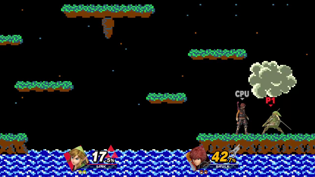 Link Vs Shulk on Balloon Fight (Super Smash Bros Ultimate)