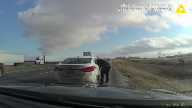 Bryan Kohberger seen on body camera footage during traffic stop in Indiana