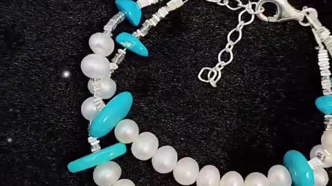 GN-20241211-02 Winter gifts are preferred by beautiful pearl bracelets and natural turquoise modern