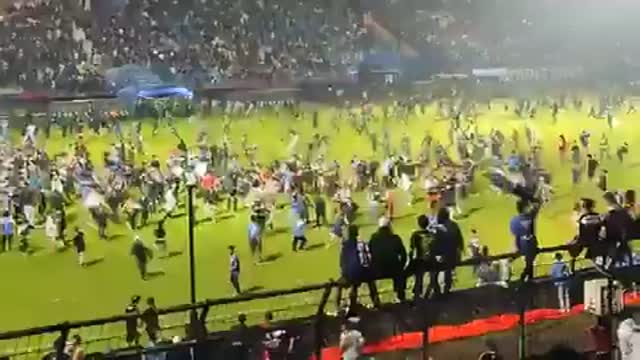 127 people died, more than 180 injured, after a riot broke out at a football match