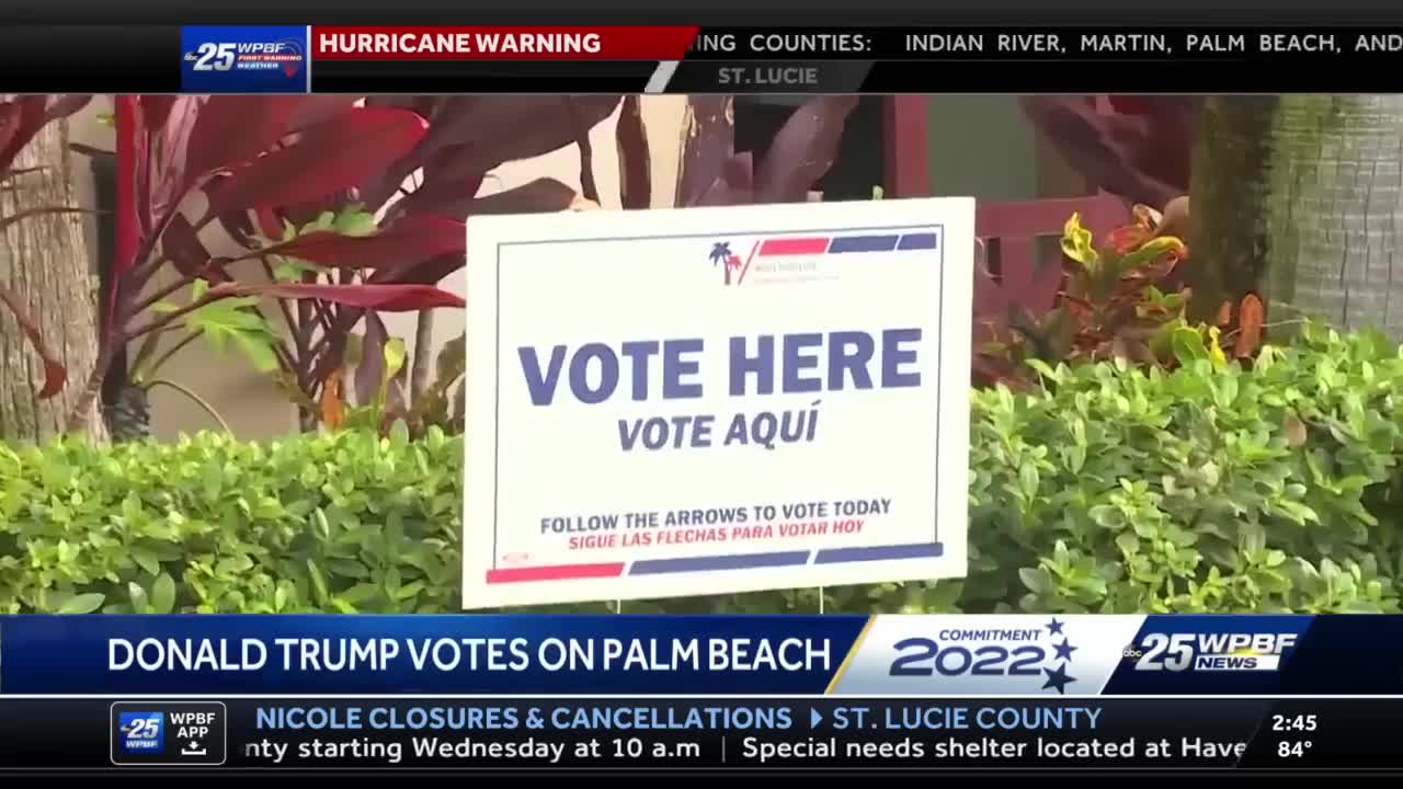 Donald Trump, a former president, voted in Palm Beach