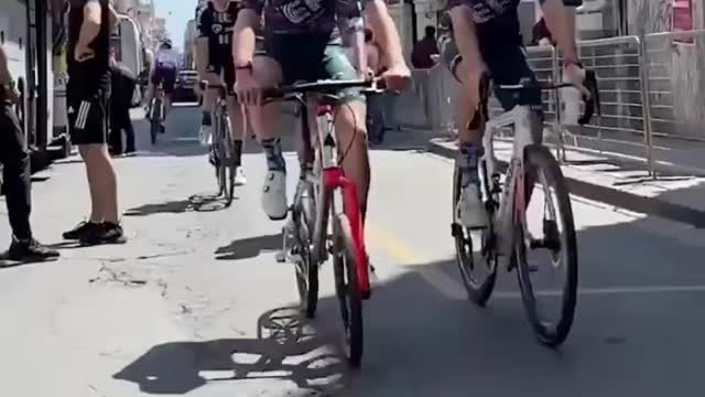 Surely they can't race those bikes