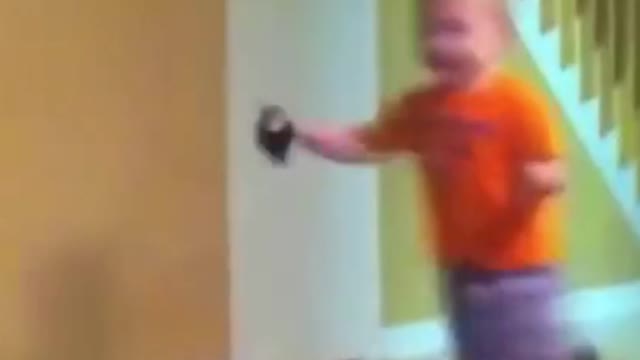 Cute Cat Run Very Fast Because Of Cute Baby