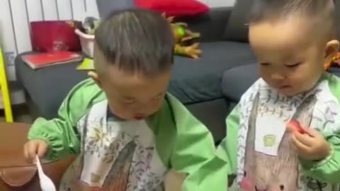 Boy teaches brother a lesson about sharing! 🤣😈❤️ Very funny!