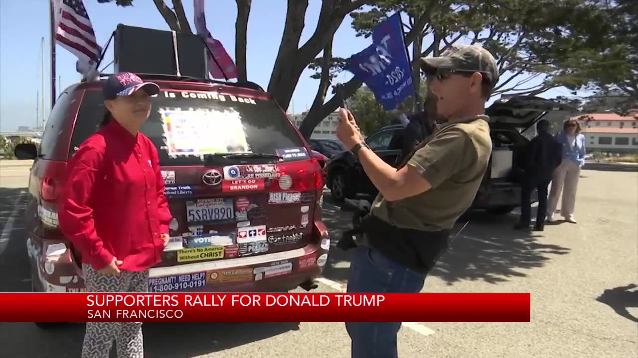 Supporters rally for Donald Trump in San Francisco