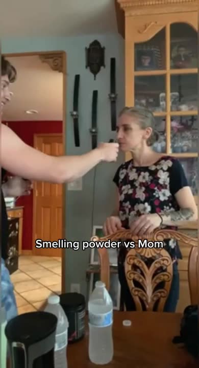 Looks like she’s losing a fight with a poltergeist ?