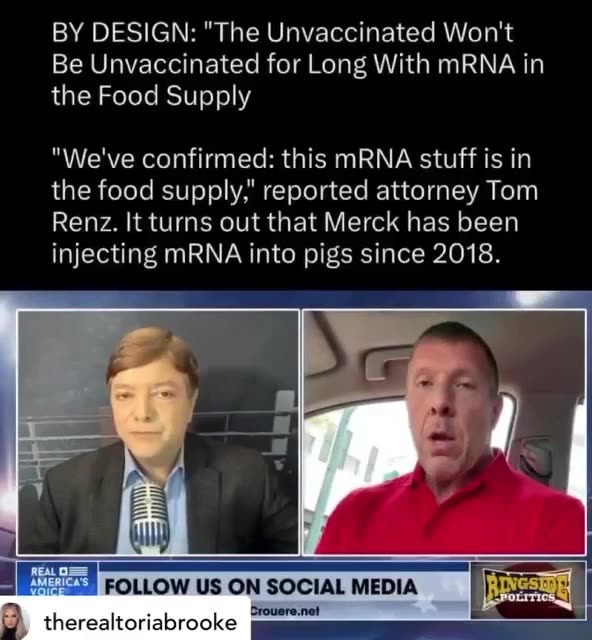 WARNING - MRNA IN FOOD SUPPLY.