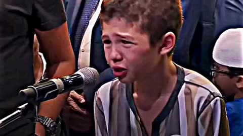 Young boy emotional Islamic Speach