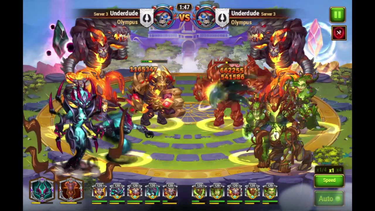 Hero Wars Gates of Nature 3F+2D vs 4E+Araji Tenebris Pull