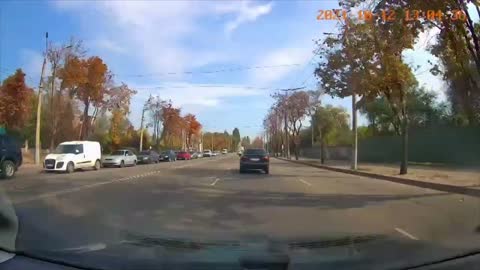 Vehicle Slams Into a Stopped Car During a Traffic Jam