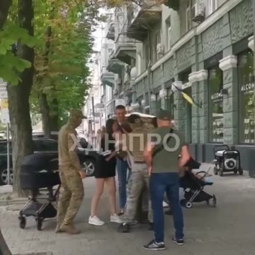 jewkraine - A White father is kidnapped in front of his wife and baby to be sent to die