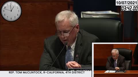 Rep Tom McClintock spanks A.G. Garland on FBI memo * 10-07-2021