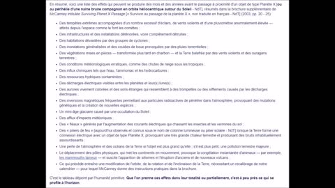 Planète X, comètes et changements terrestres