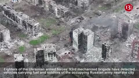 Vehicles of the occupying Russian army carrying fuel and soldiers were attacked near Bakhmut
