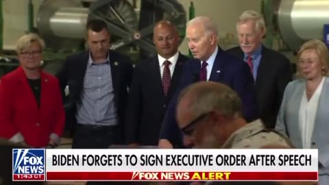 Bumbling Biden Completely Forgets To Sign Executive Order After Talking