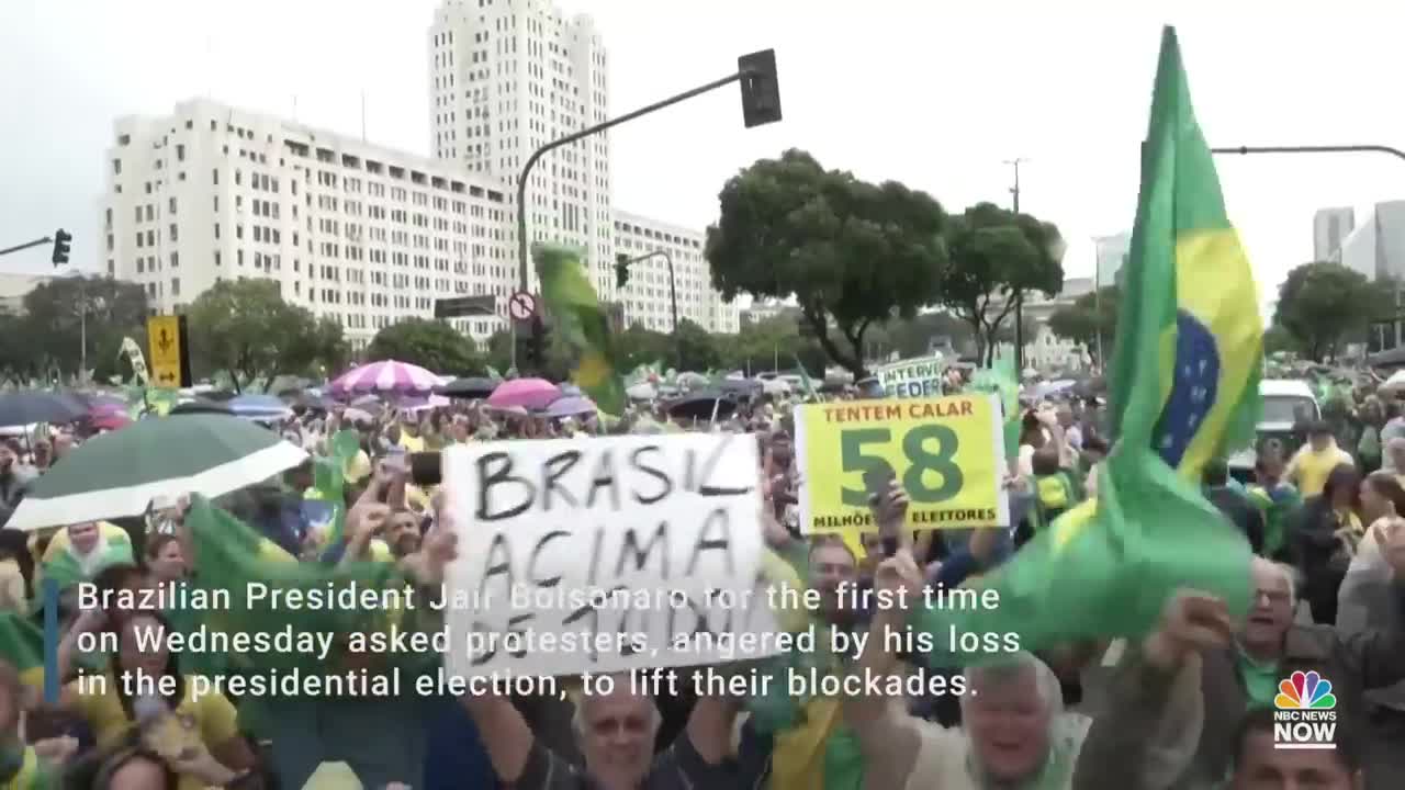 Brazil's Bolsonaro Tells Protesters To Lift Blockades