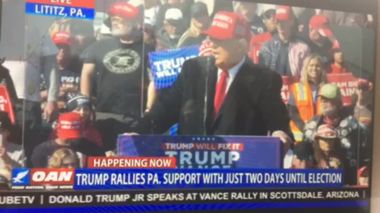 🦅 OAN Lititz Pennsylvania rally Sunday President Donald j Trump 11:53 am