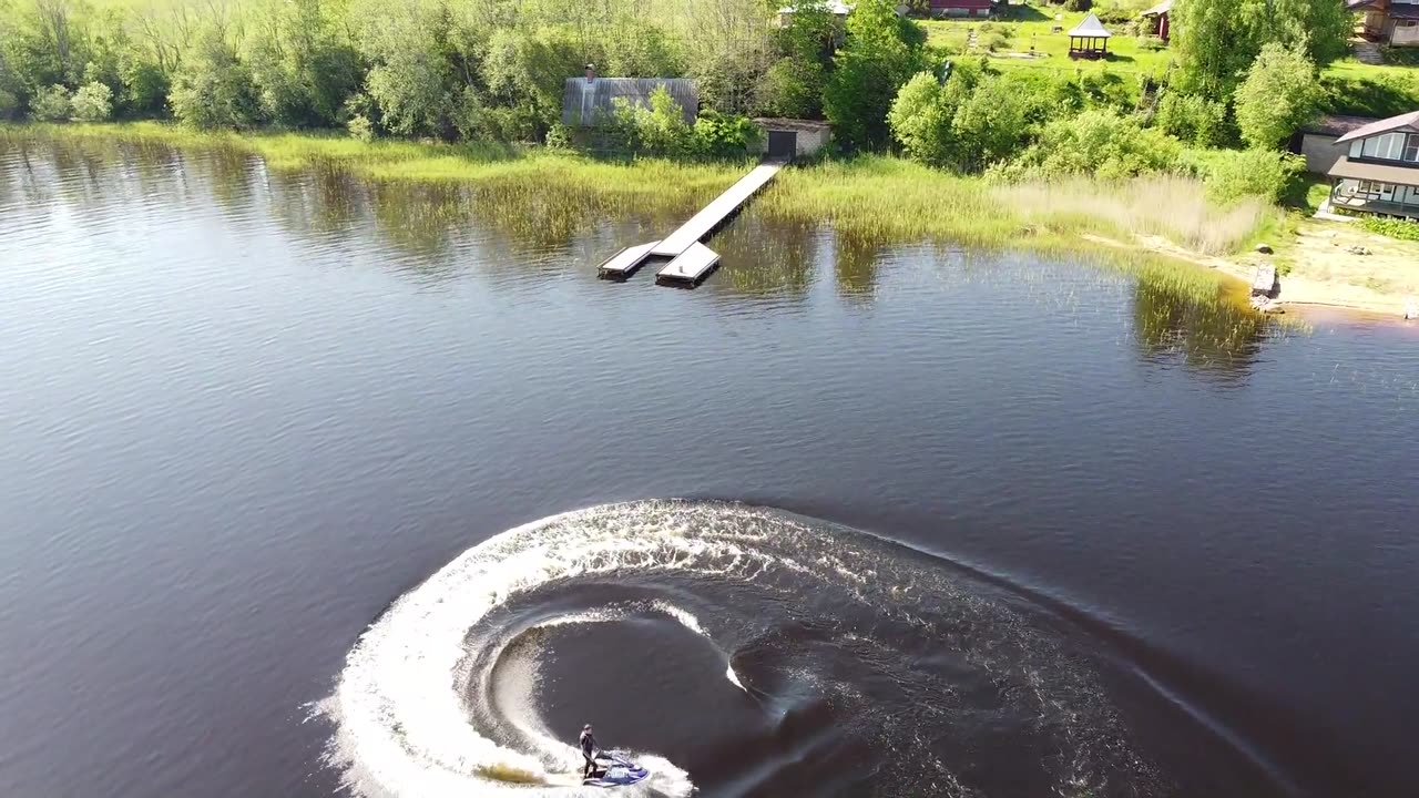 Man Having Fun On Jet Ski