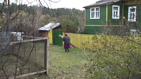 В классической русской деревне...