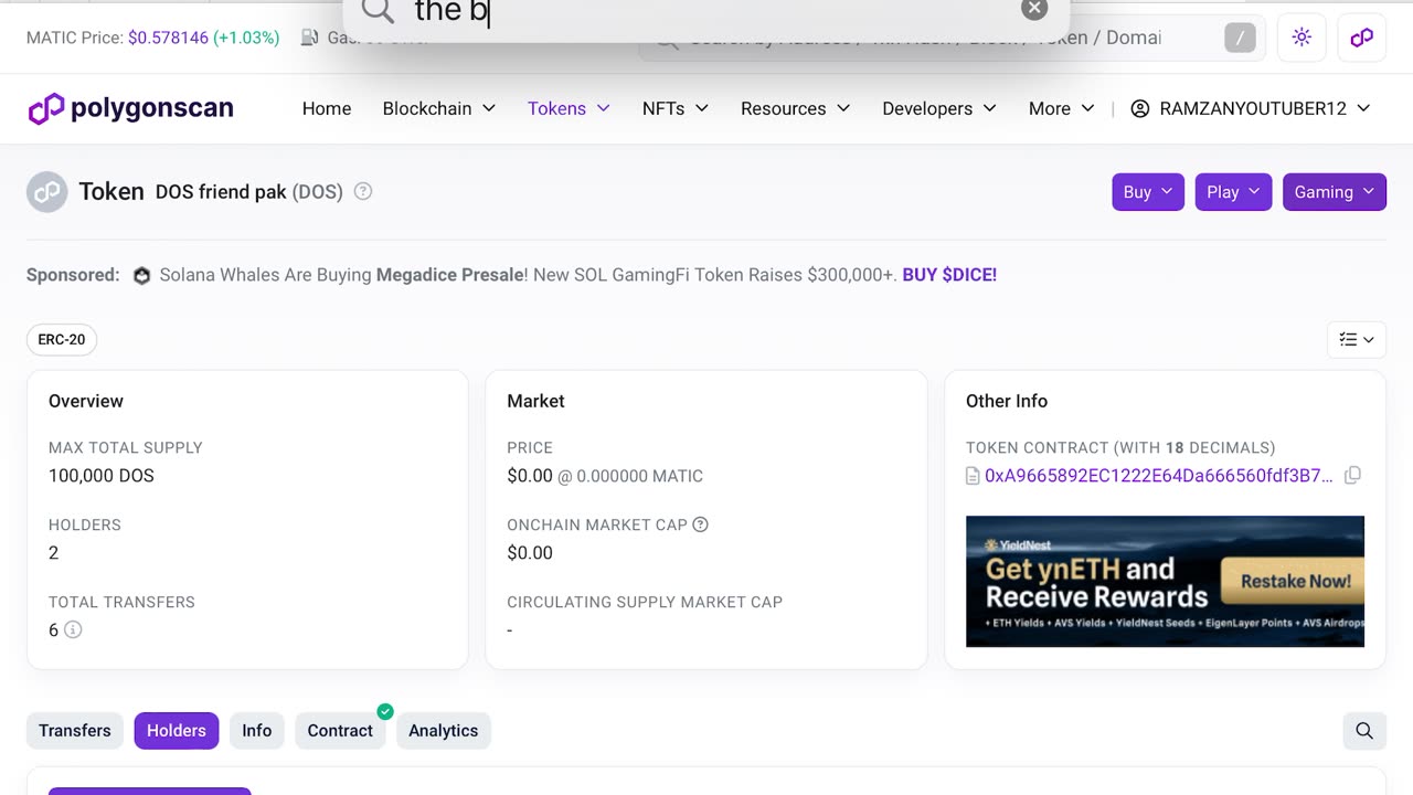 I have my own crypto token