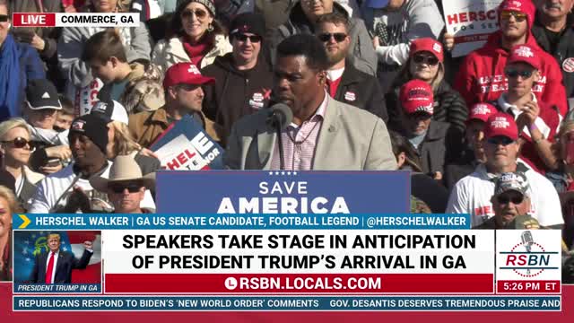 Herschel Walker Full Speech at Save America Rally in Commerce GA 3/26/22