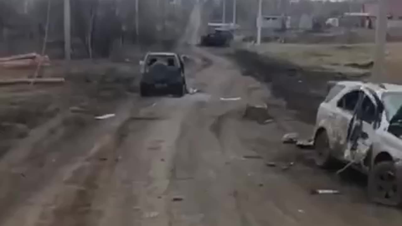 The Road of Death: The crossing near Artemivsk has a large number of wrecked Ukranazi vehicles