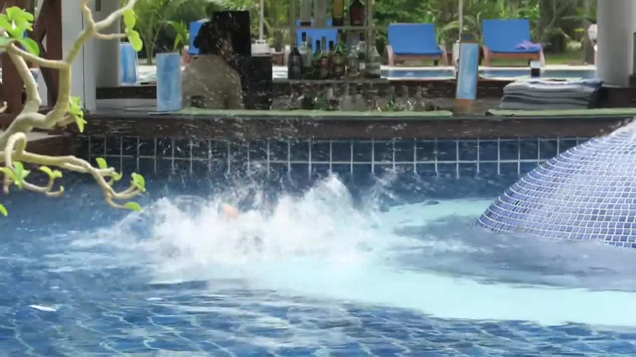 Hotel Pool Jumps Fun - Maldives Holidays