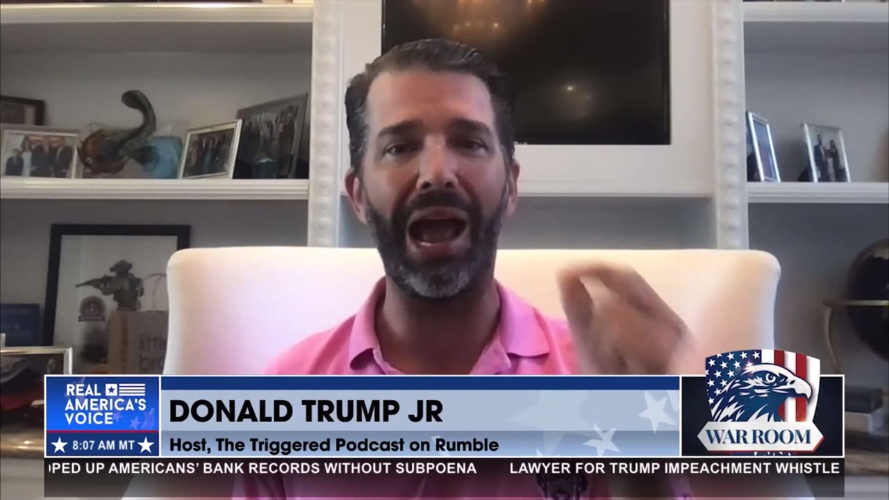 Donald Trump JR full interview on the war room.