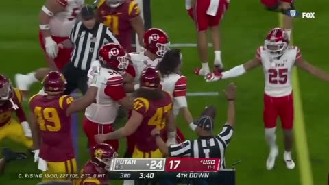 Utah QB Cam Rising takes HUGE HIT vs USC