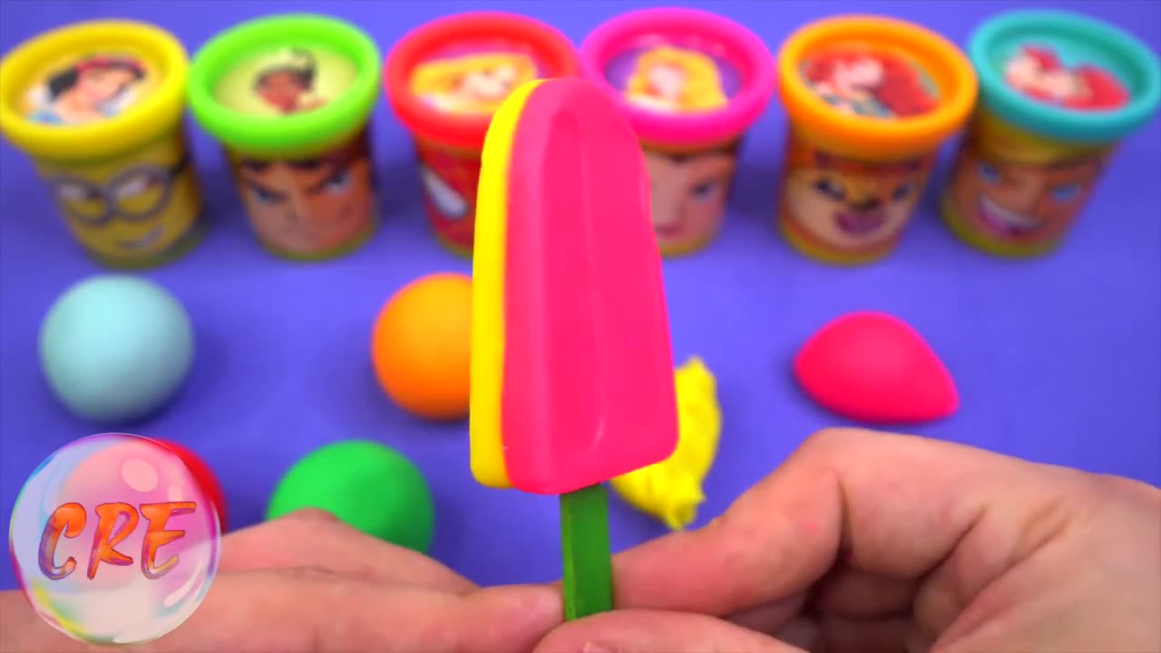 Satisfying Video l How to Make Playdoh Ice Cream with Car Candy Balls & Glitter Cutting ASMR_3