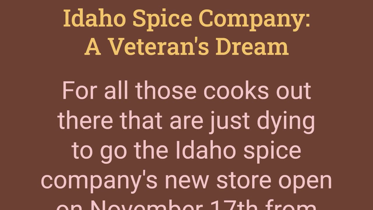 Idaho Spice Company A Veteran's Dream