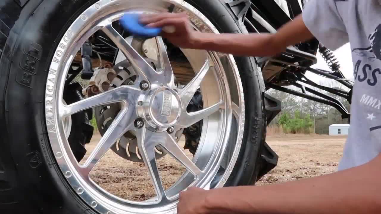 How to Polish American Force UTV wheels on my Polaris using Walmart products - White diamond polish