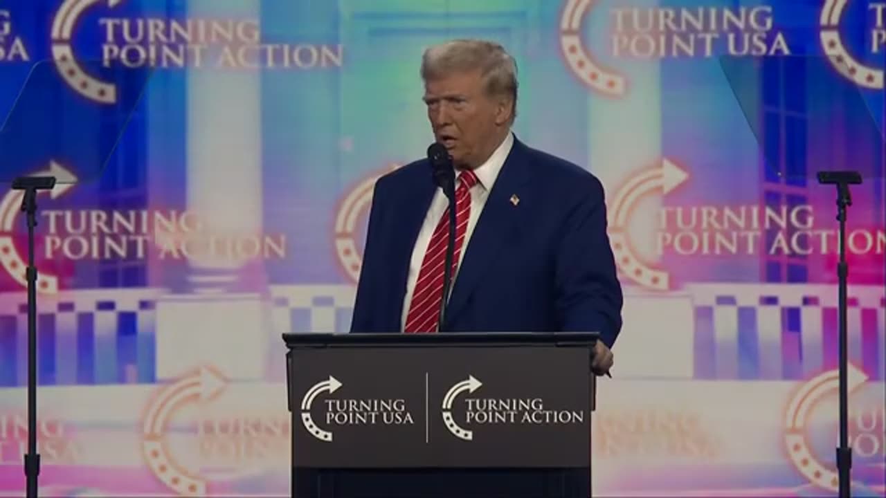 President-elect Donald Trump speaks at Turning Point's AmericaFest 2024