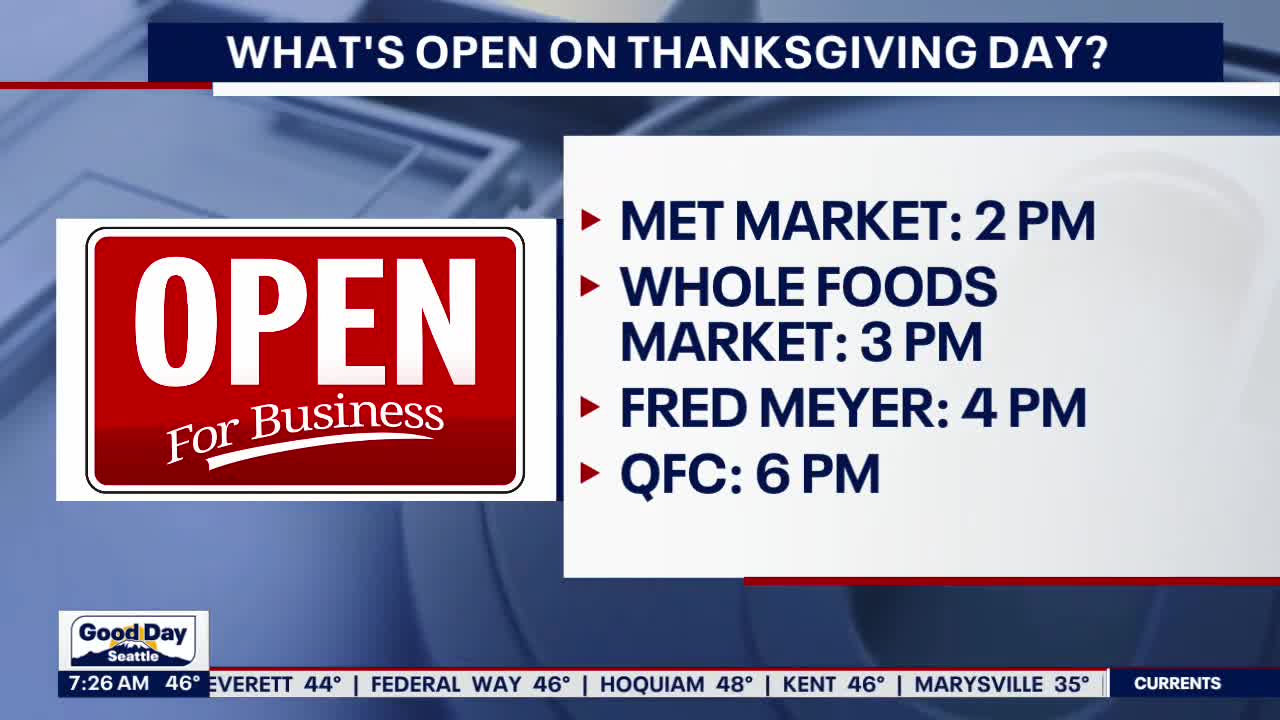 What's open on Thanksgiving day?