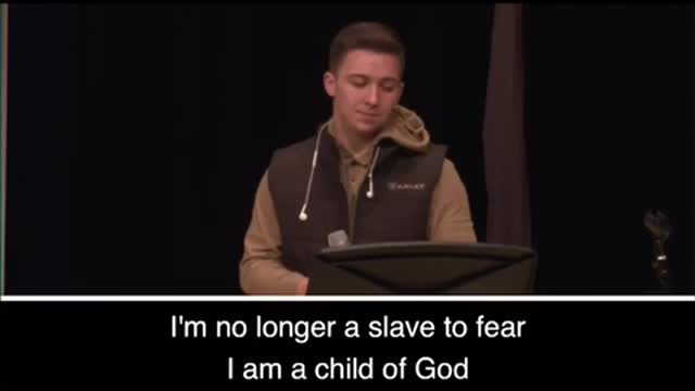 Aiden closes out the service in worship