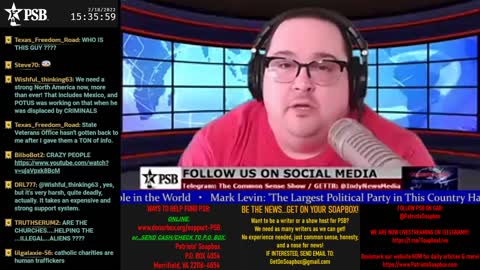 2022-02-18 15:00 EST - The Common Sense Show: Patriot Line Friday with Derek, PATRIOTski & Glry Anon