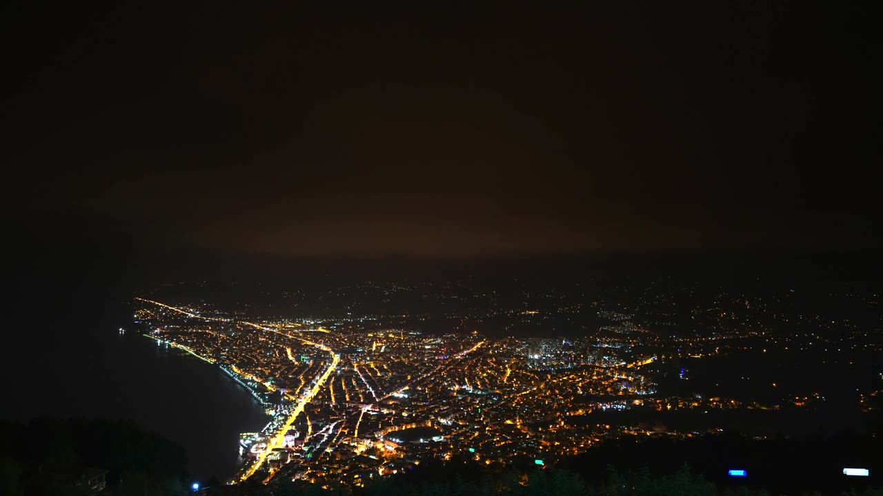 City night lights in a dark night