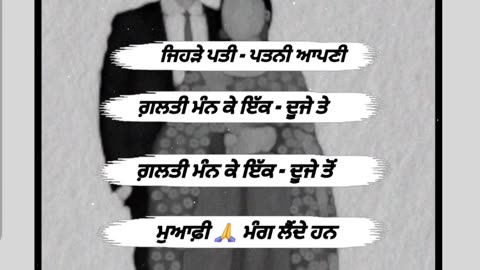 ਅਗਰ ਪਤੀ ਪਤਨੀ ਆਪਣੀ ਗਲਤੀ ਮਨ ਲੈਂਦੇ ਹਨ #punjabi #status #sardarmeetsingh