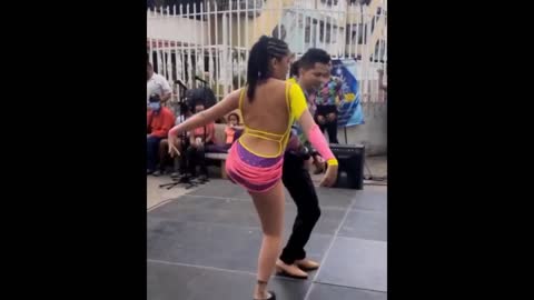 Cute One-legged woman is a world class salsa dancer