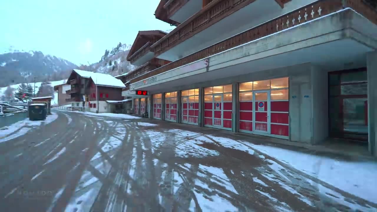 "Snowfall Serenity: Zermatt, Switzerland Winter Stroll in 4K HDR"