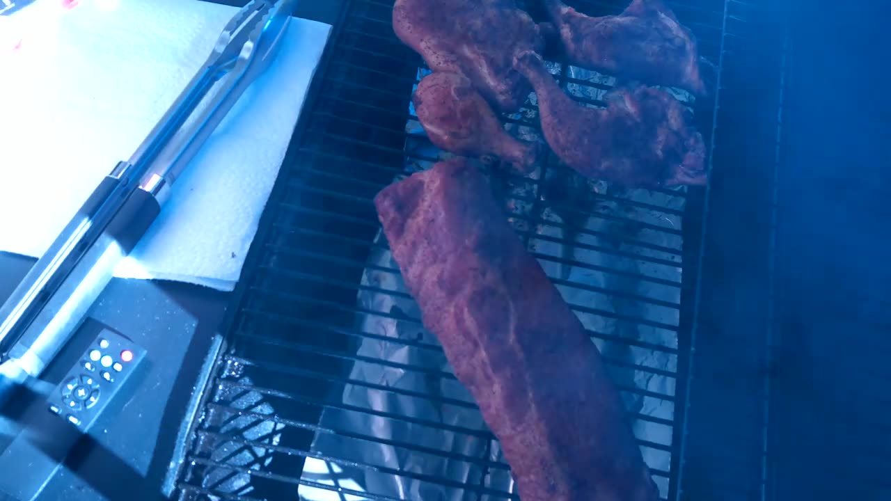 Baby Back Ribs And Chicken On The Offset Smoker